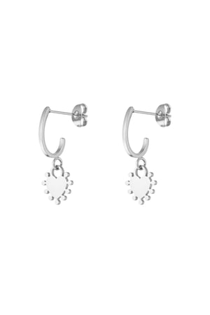 Dangling Heart earrings - Silver Color color h5 