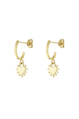 Dangling Heart earrings - Gold color h5 