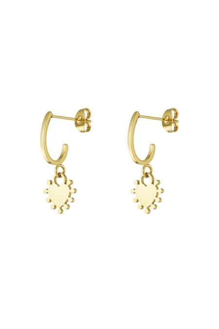 Dangling Heart earrings - Gold color