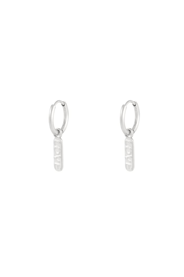 Lovely Tag earrings - Silver Color color 