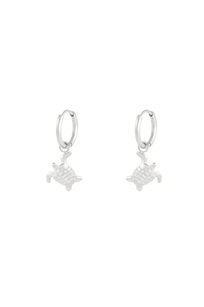 Turtle lover earrings - Silver Color color 