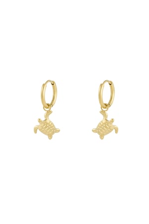 Turtle lover earrings - Gold color h5 