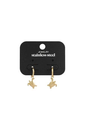 Turtle lover earrings - Gold color h5 Picture3