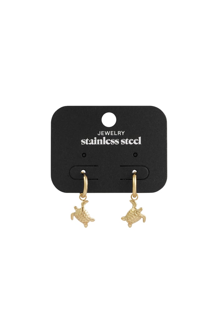 Turtle lover earrings - Gold color Picture3