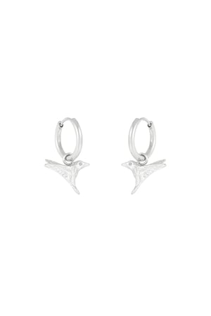 Elegant bird earrings - Silver Color color h5 