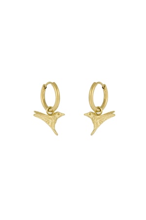 Elegant bird earrings - Gold color h5 