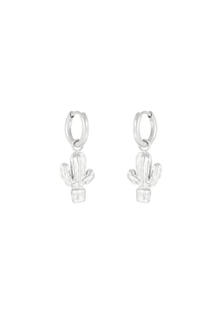 cactus earrings - Silver Color color h5 