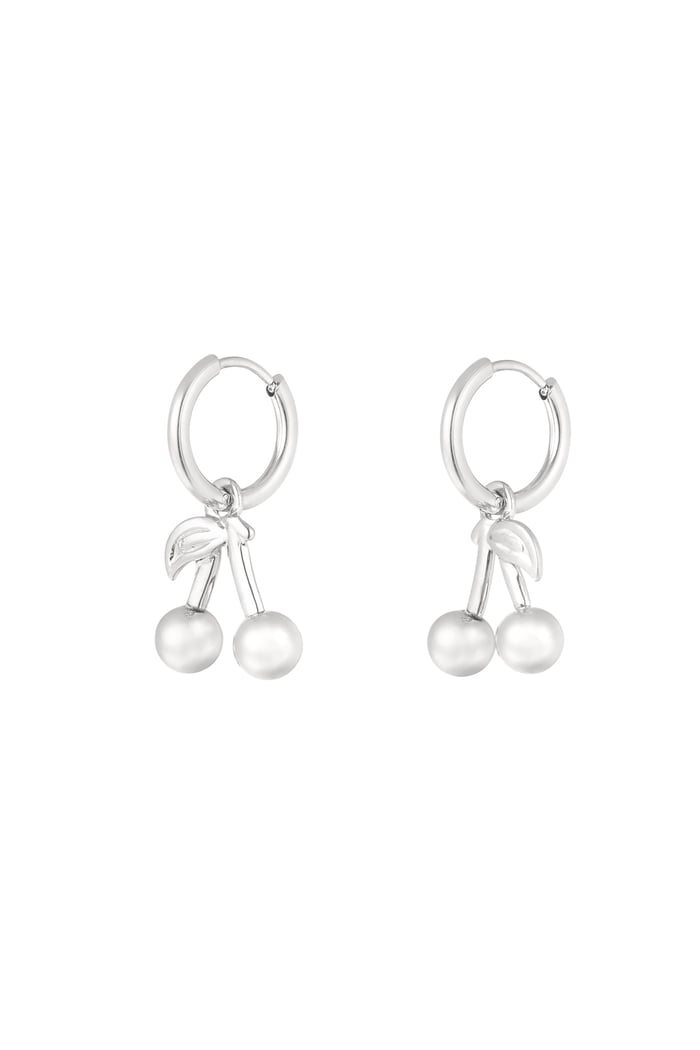 Cherry on Top earrings - Silver Color color 