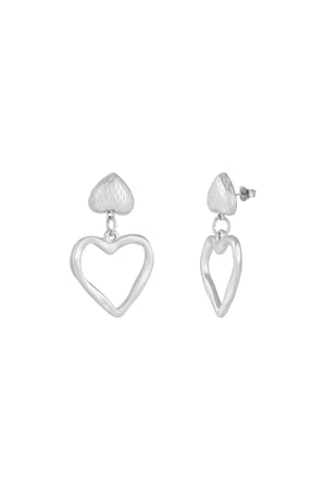 Two Hearts earrings - Silver Color color h5 