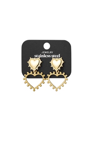 Open Hearts earrings - Gold color h5 Picture3