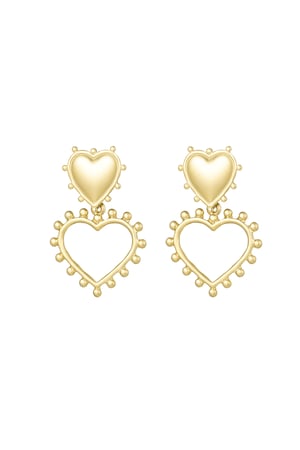 Open Hearts earrings - Gold color h5 