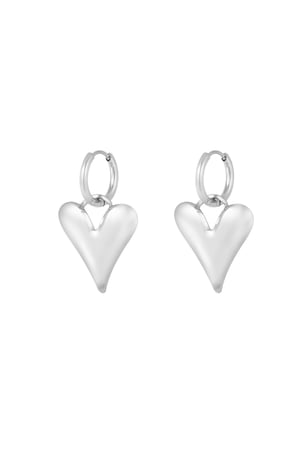 Big-Hearted earrings - Silver Color color h5 