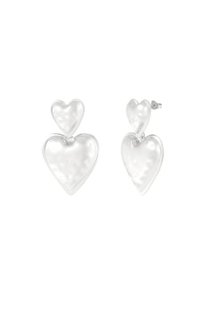 Heart Duo earrings - Silver Color color h5 