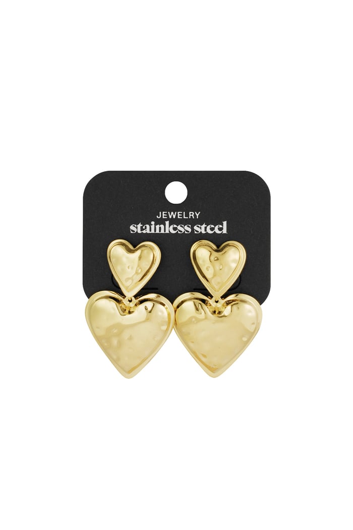 Heart Duo Earrings - Gold color Picture3