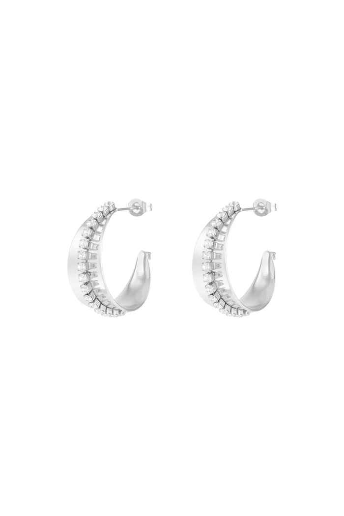 Sparkle & Shine hoops earrings - Silver Color color 