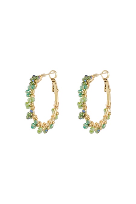 Earrings majestic color - green 2