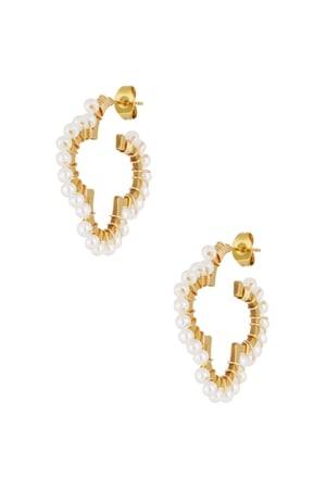 Classy clover earrings - Gold color h5 