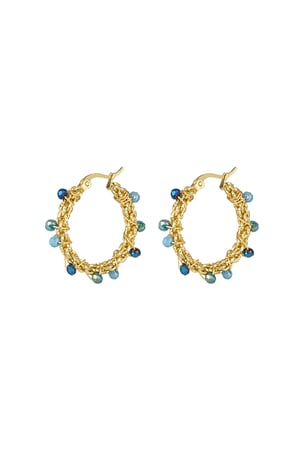 Bright bead earrings - blue h5 