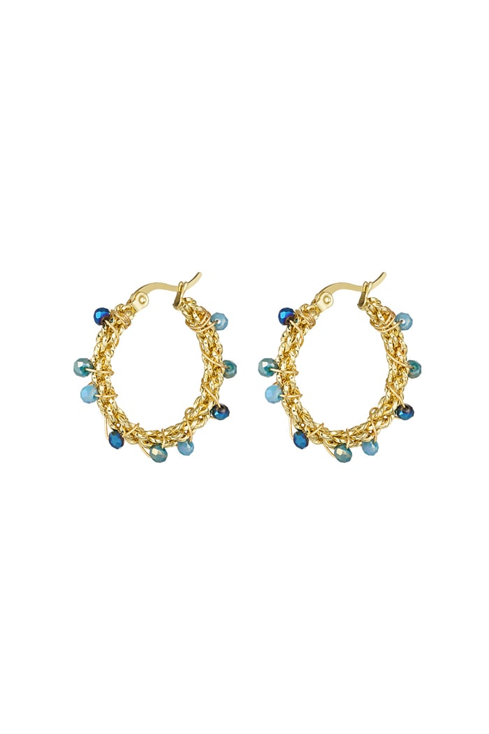 Bright bead earrings - blue 