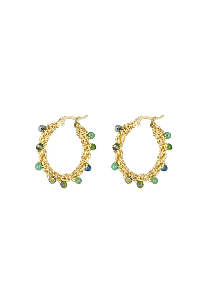 Bright bead earrings - green 