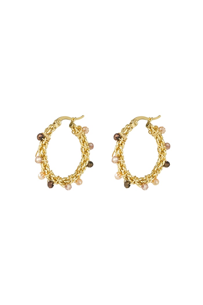 Bright bead earrings - beige 