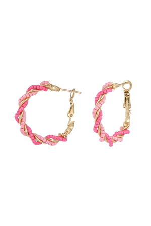 Earrings mess around - pink Gold color h5 