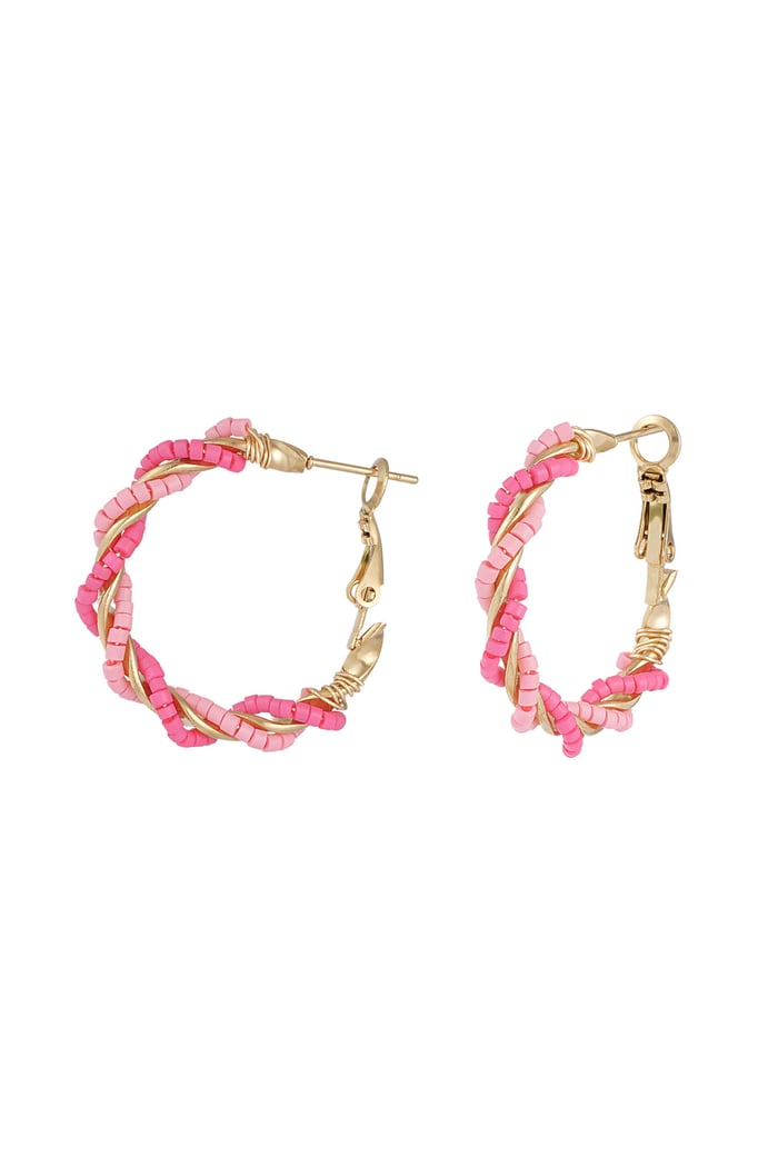 Earrings mess around - pink Gold color 