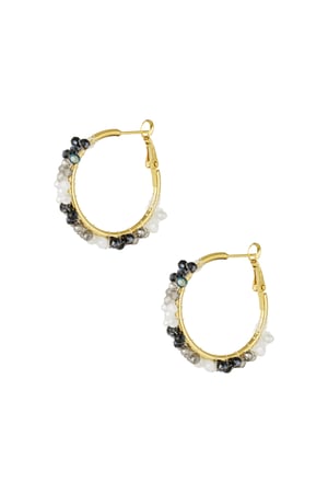 Bead fiesta earrings - black & grey h5 