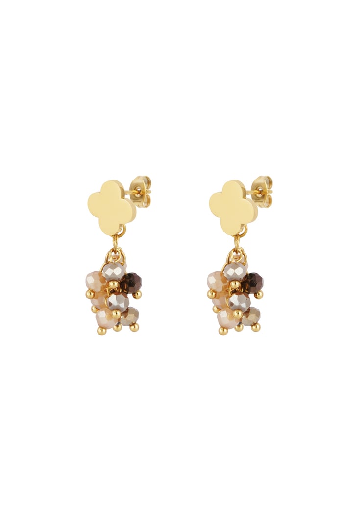 Festive clover earrings - Beige 