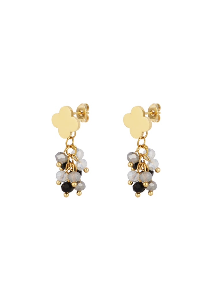 Festive clover earrings - Grey 