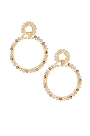 Circle of colours earrings - beige & Gold color h5 