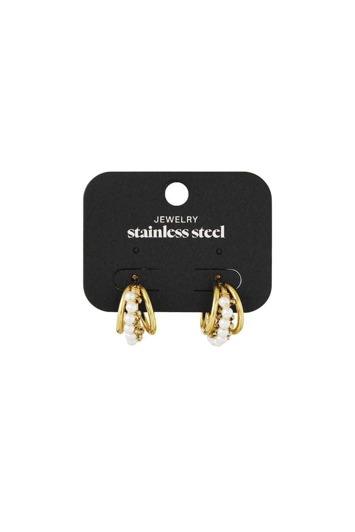 Pearl statement earrings - Gold color Picture3