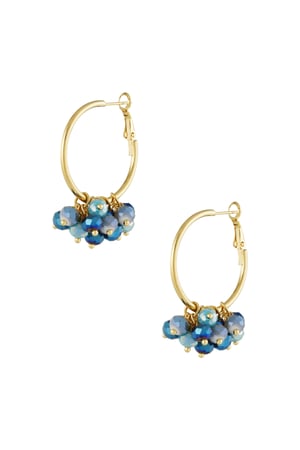 Bead it up earrings - blue & Gold color h5 