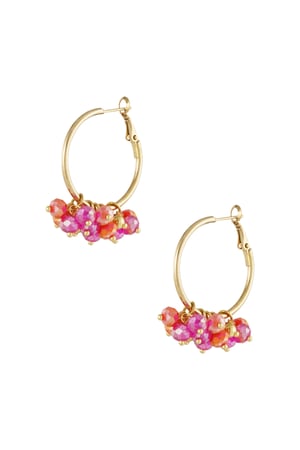 Bead it up earrings - orange & pink h5 