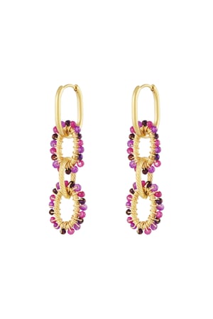 Bead party earrings - purple h5 