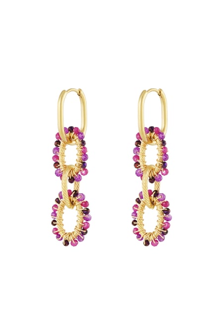 Pendientes de fiesta con cuentas - morado