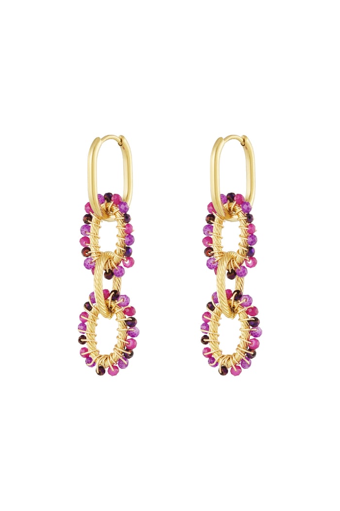 Bead party earrings - purple 