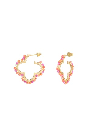 Clover Beads earrings - pink h5 