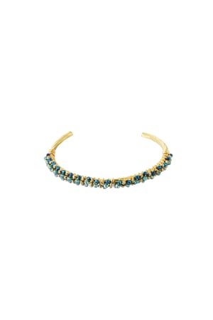 Bead fiesta bracelet - blue & gold color h5 