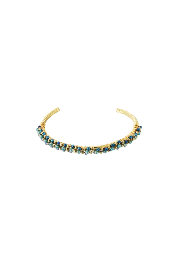 Bead fiesta bracelet - blue & gold color 