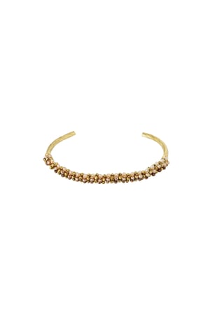 Bead fiesta bracelet - beige & gold color h5 