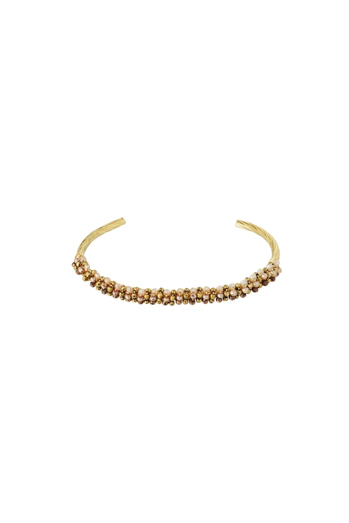 Bead fiesta bracelet - beige & gold color 