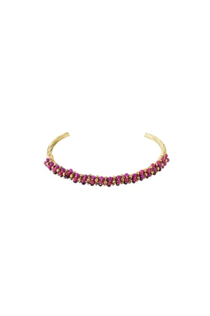 Bead fiesta bracelet - fuchsia h5 