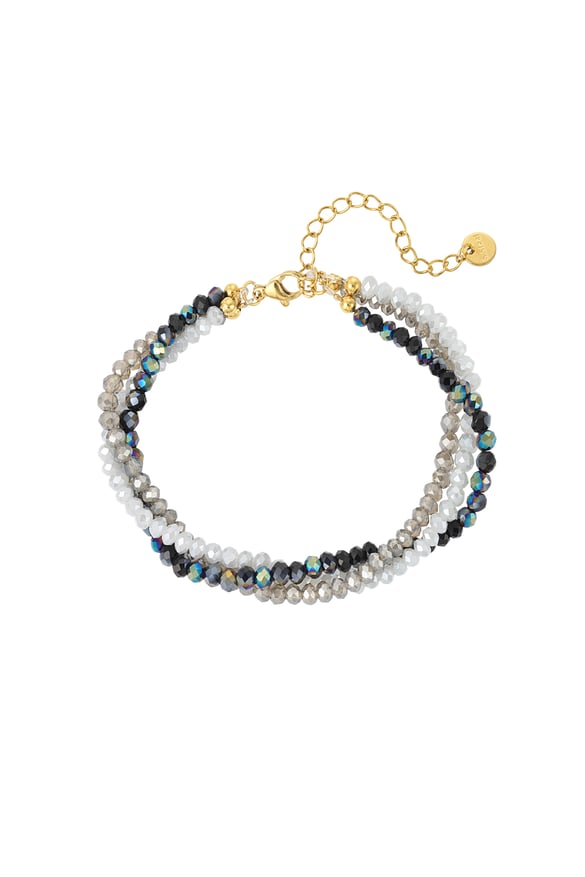 Pulsera Sweet Beads - negra y gris