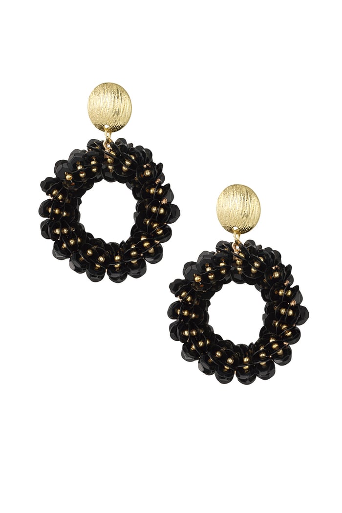 Sequin spark earrings - black 