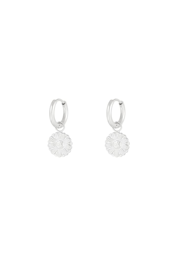 Sweet Daisies earrings - Silver Color color 