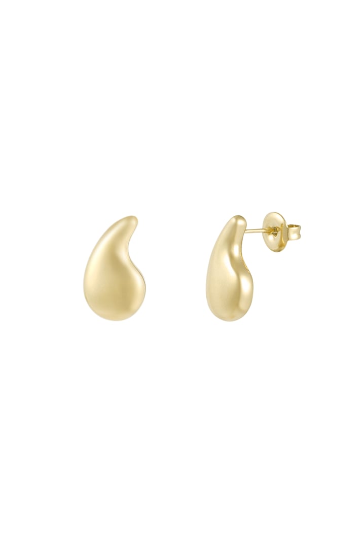 Flat drop earrings - Gold color 