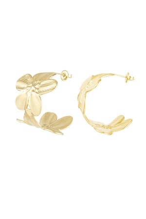 Earrings flower fierce - Gold color h5 