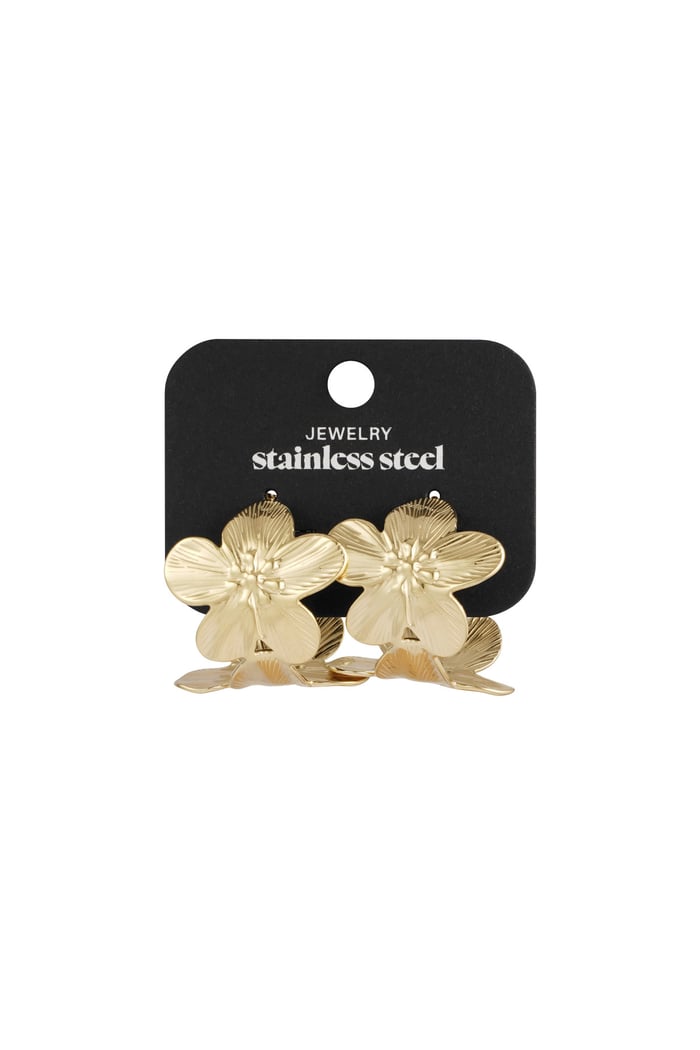 Earrings flower fierce - Gold color Picture3