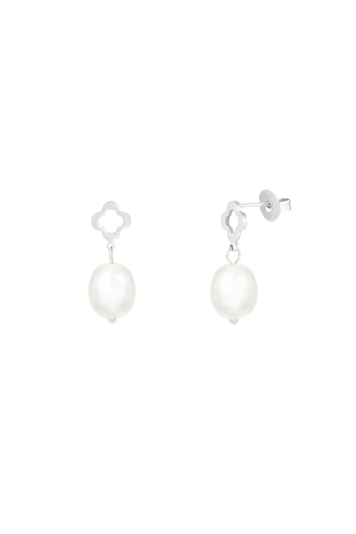 Earring pearl muse - Silver Color color 